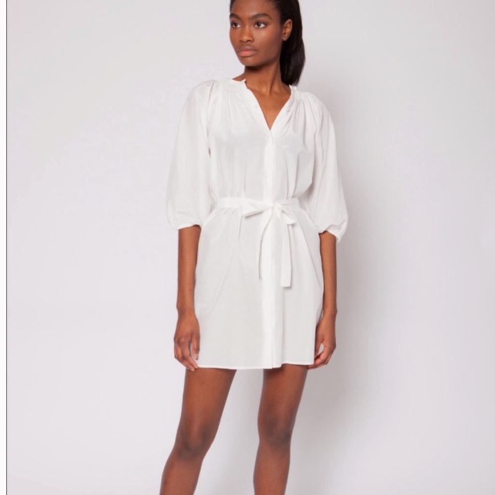 NEW • Tucker • The Classic Mini Dress White Silk S